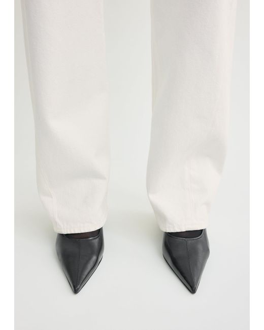 Totême White Sharp Nappa Wedge Pumps
