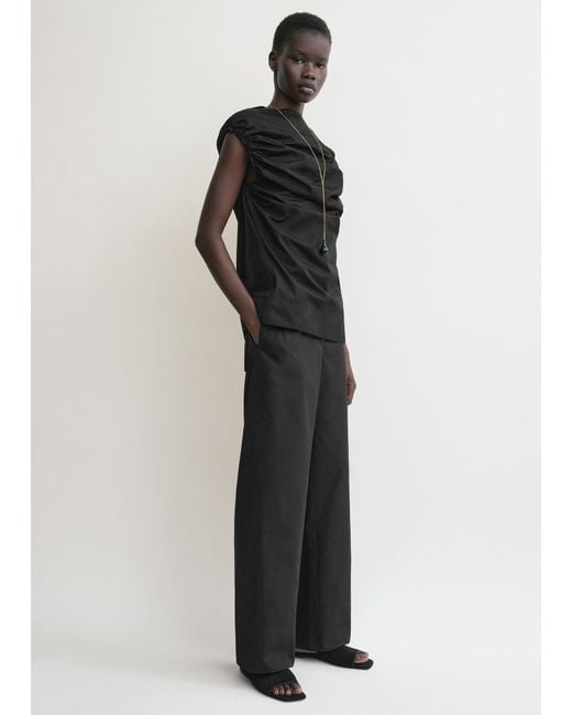 Totême Black Gathered Top