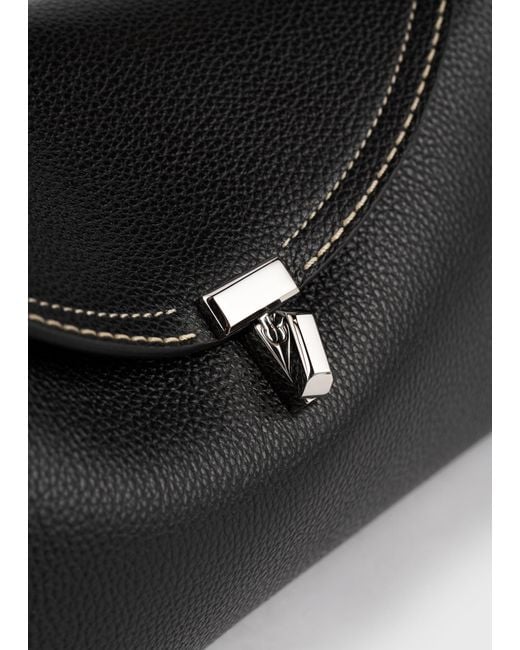 Totême  Black T-Lock Grained-Leather Shoulder