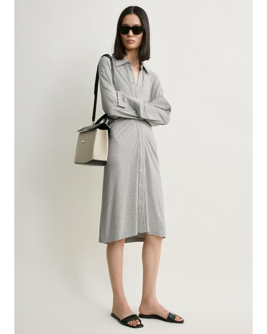Totême  Natural Slouch Jersey Shirtdress Pale Mélange