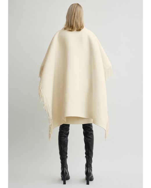 Totême Natural Fringed Poncho