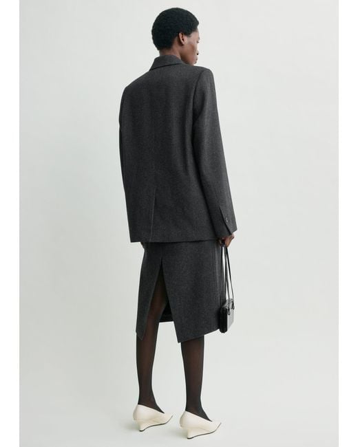 Totême Black Twill Suit Jacket Charcoal