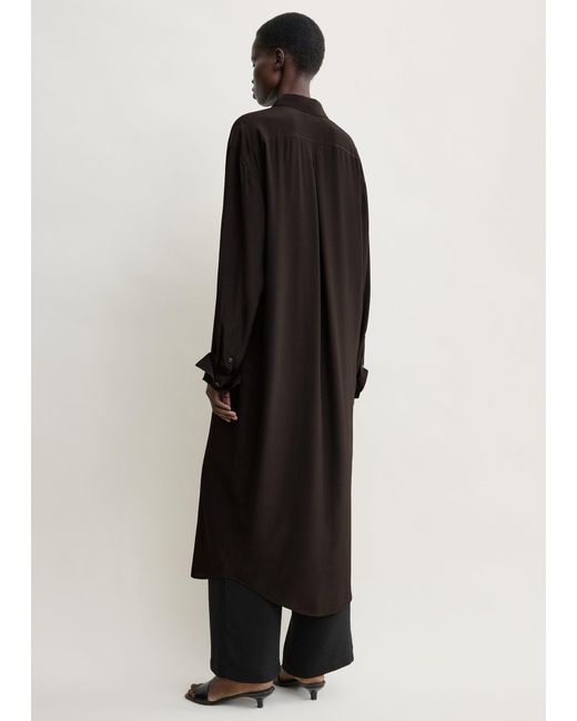 Totême Black Silk Shirtdress