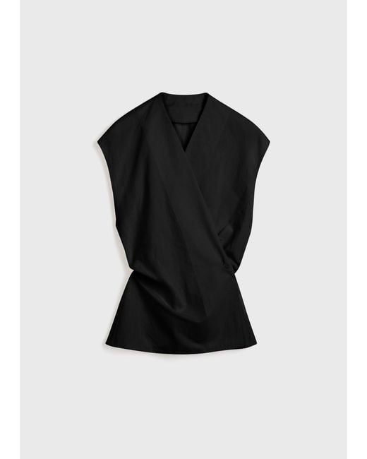 Totême  White Short-Sleeve Wrap Blouse