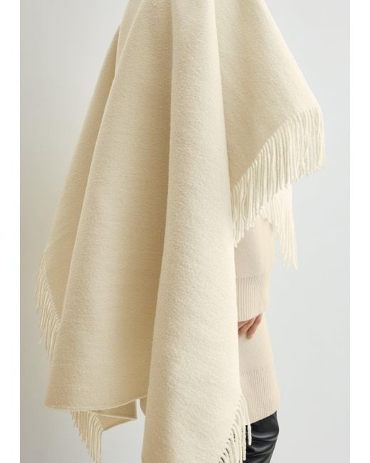 Totême Natural Fringed Poncho