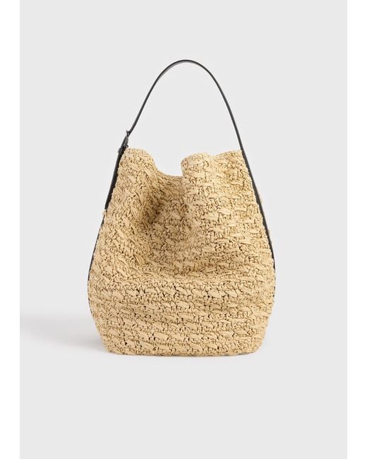Totême Natural Belted Paper Raffia Tote
