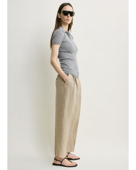 Totême Natural Ribbed Cashmere Silk Polo