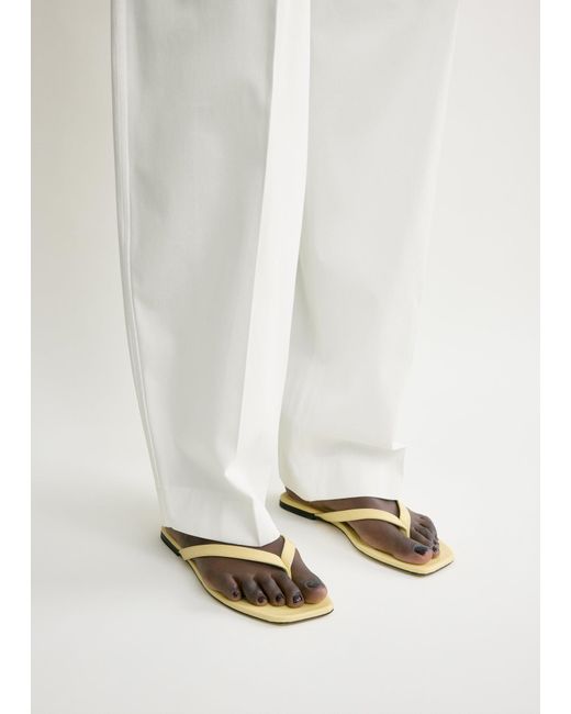 Totême  White Naplack Flip Flops