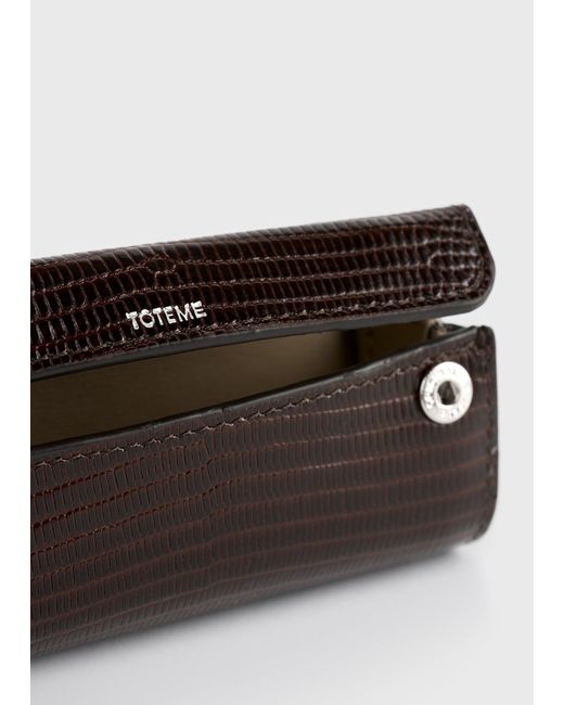 Totême White Lizard-Embossed Lipstick Case