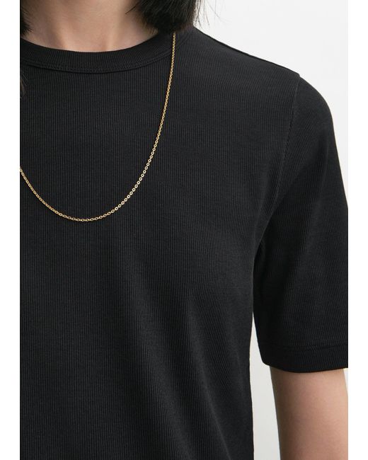 Totême Black Classic Rib Tee