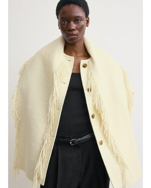 Totême Natural Fringed Scarf Jacket