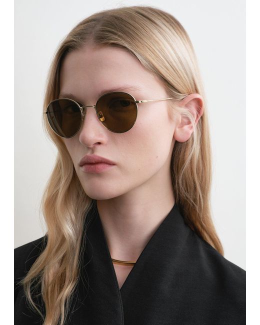 Totême White Round Sunglasses