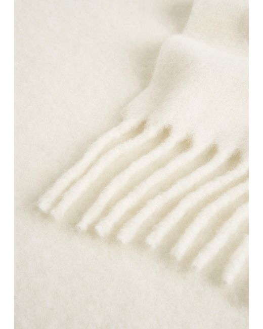 Totême White Fuzzy Scarf