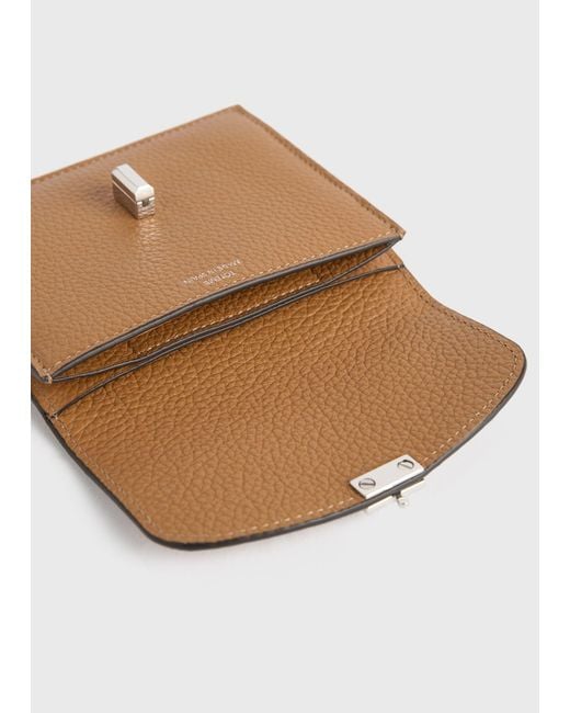 Totême  White T-Lock Grained-Leather Cardholder