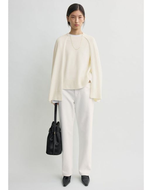 Totême White Crew Cape Knit