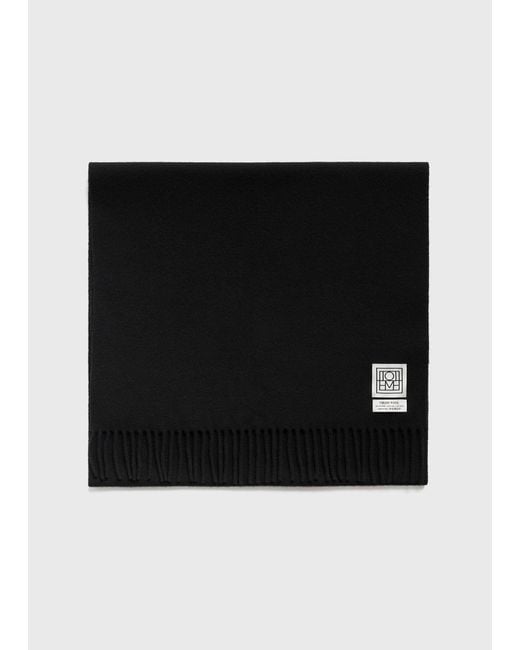 Totême Black Classic Wool Scarf