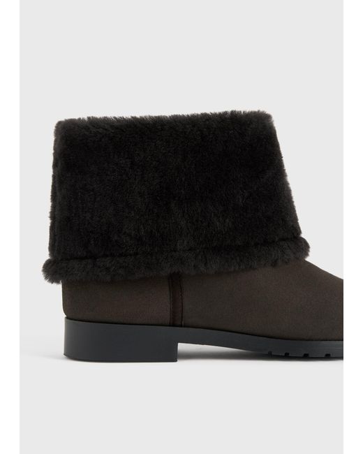 Totême  Black Fold-Down Shearling Boots