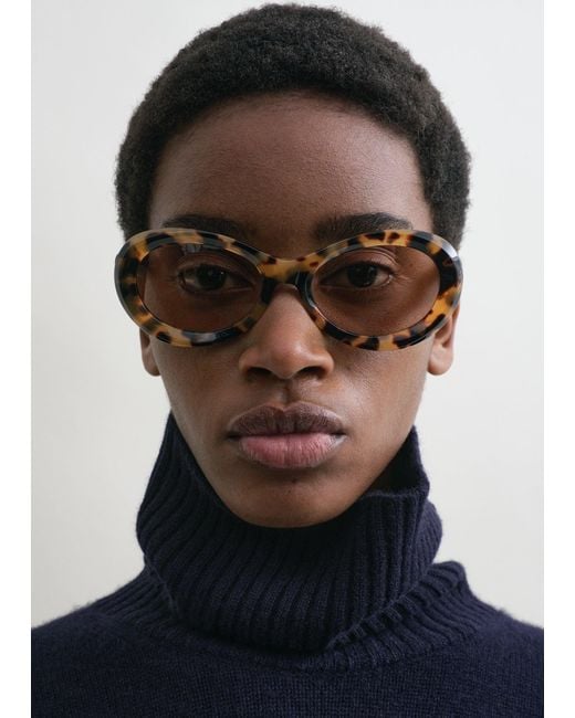 Totême Brown Oval Sunglasses