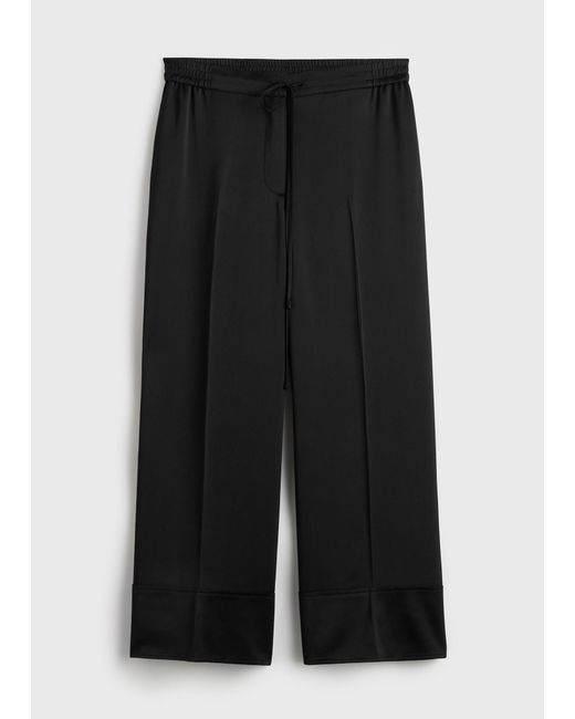 Totême  Black Satin Drawstring Trousers