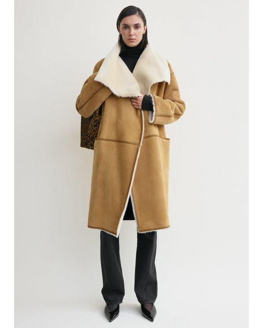 Totême Natural Draped Shearling Coat