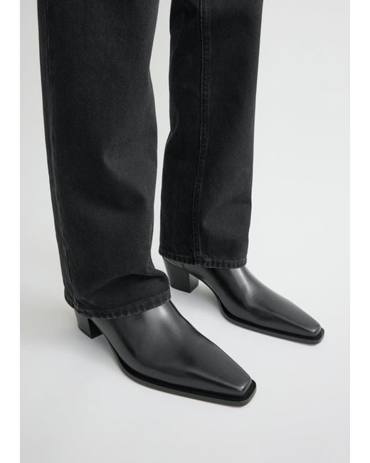 Totême White Leather City Boots