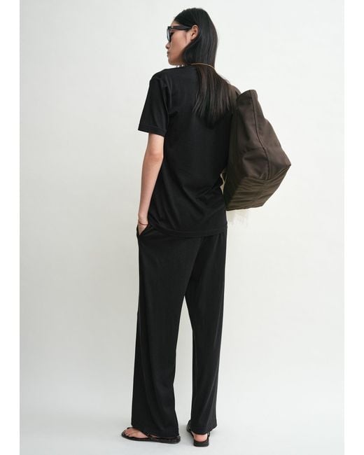 Totême Black Cotton Silk Tee