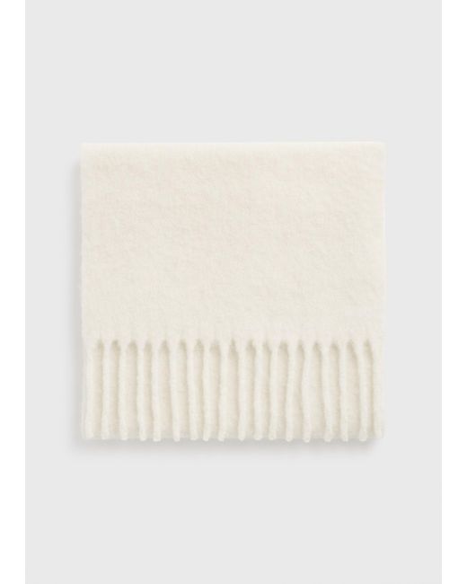 Totême White Fuzzy Scarf