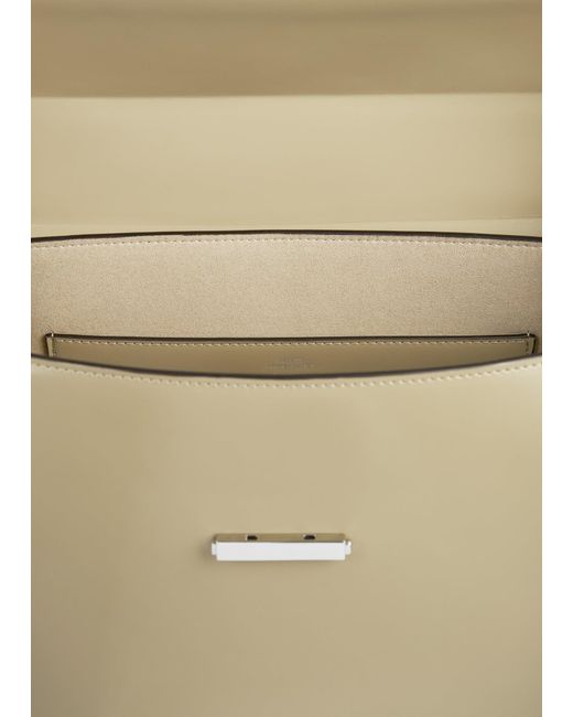 Totême White Clip Polished-Leather Top Handle