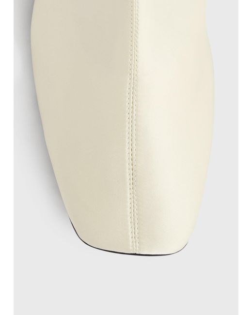 Totême  White Satin Knee-High Boots