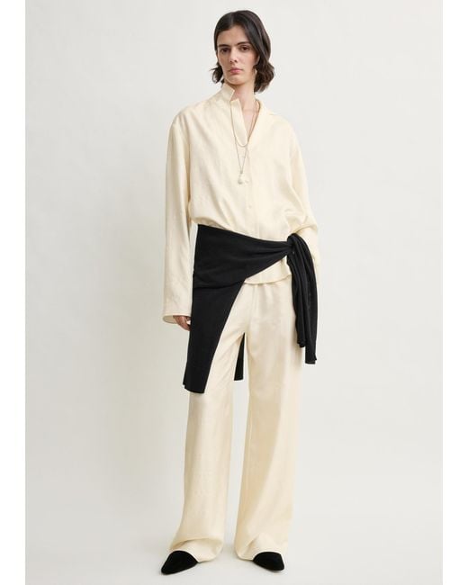 Totême Natural Monogram Silk Pj Top