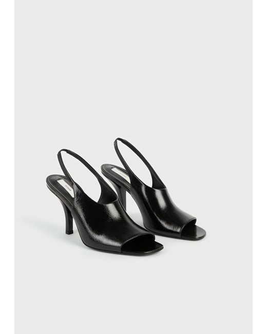 Totême Black Contour Naplack Slingbacks