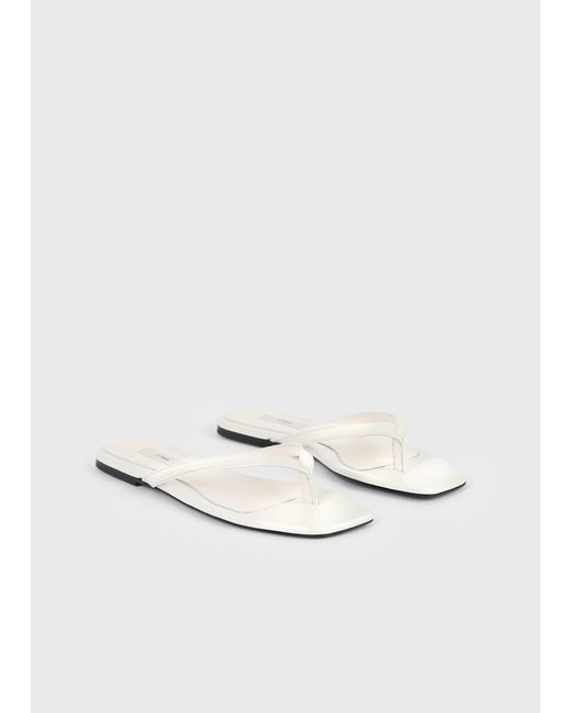 Totême  White Naplack Flip Flops