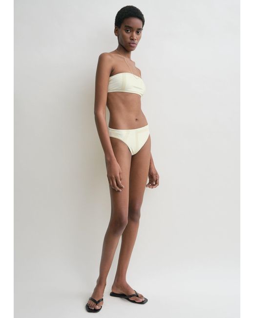 Totême White Monogram Strapless Bikini Top