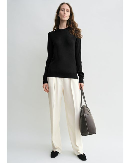 Totême Black Fine Crew Knit