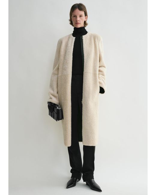 Totême Natural Zipped Teddy Shearling Coat