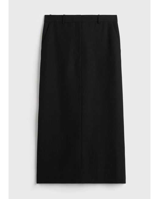 Totême Black Low-Waist Straight Skirt