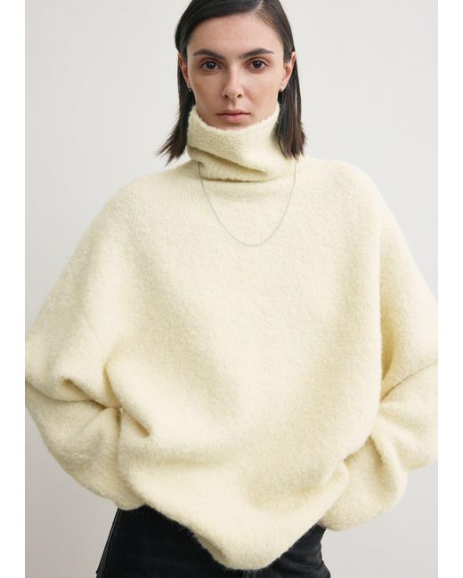Totême  White Bouclé Turtleneck