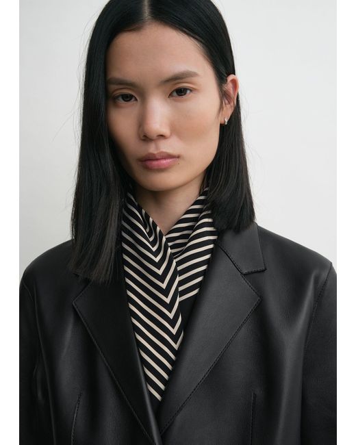 Totême Black Centered Monogram Silk Scarf