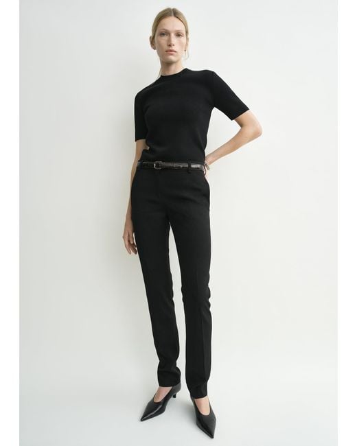 Totême Black Low-Waist Slim Evening Trousers