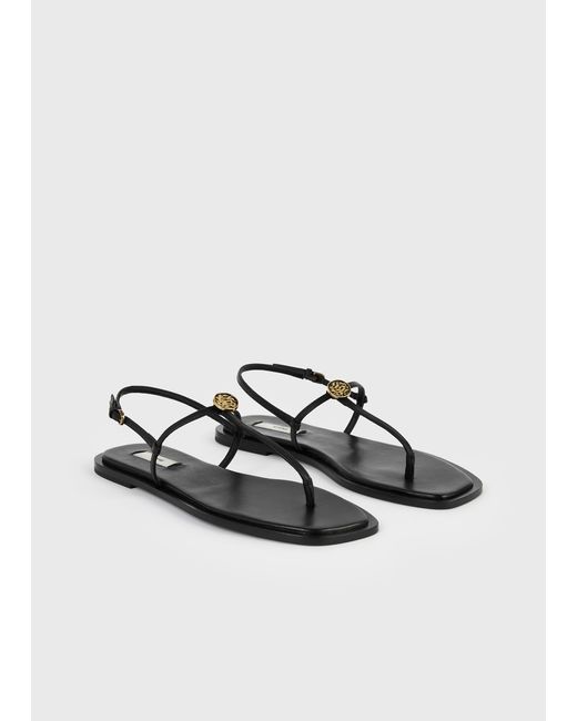 Totême  White T-Strap Nappa Sandals