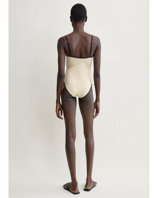 Totême White Stripe Edge Swimsuit