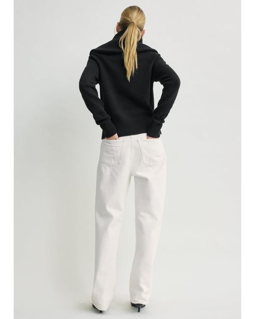 Totême  Black Funnel Wool Knit