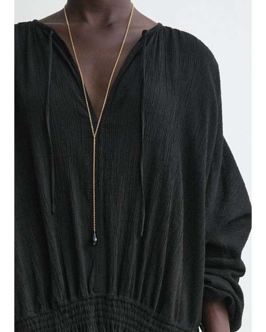Totême Black Drawstring Dress