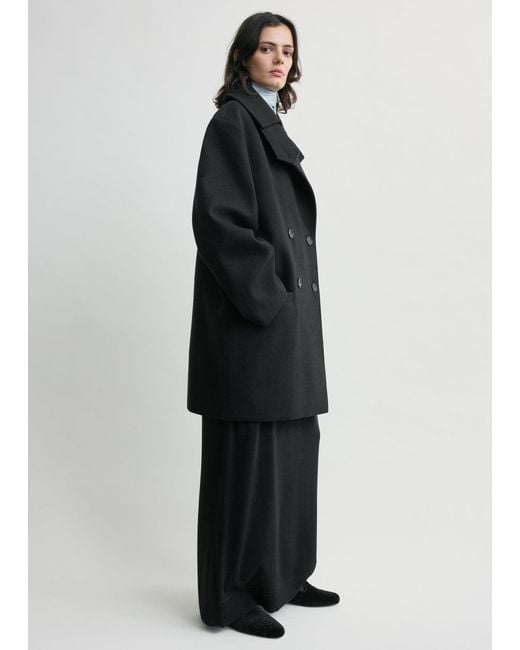 Totême  Black Broad Peacoat