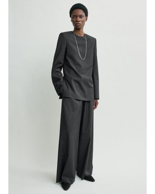 Totême  Gray Tailored Dinner Blouse Charcoal
