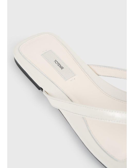Totême  White Naplack Flip Flops