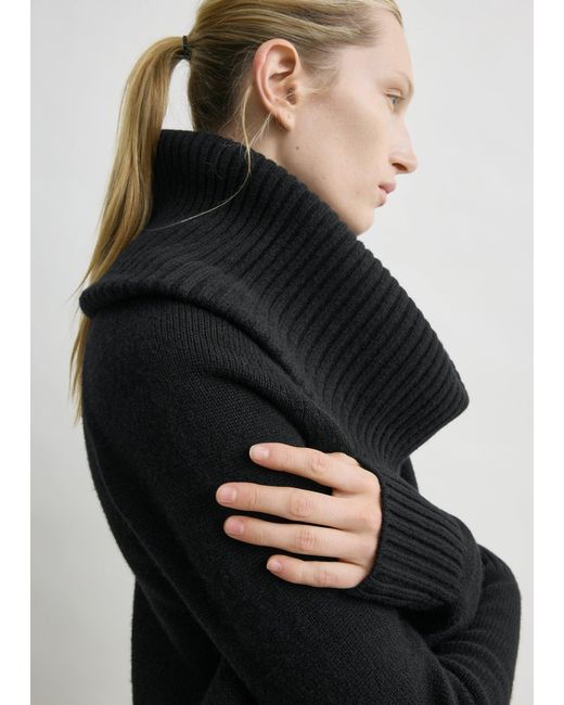 Totême  Black Funnel Wool Knit