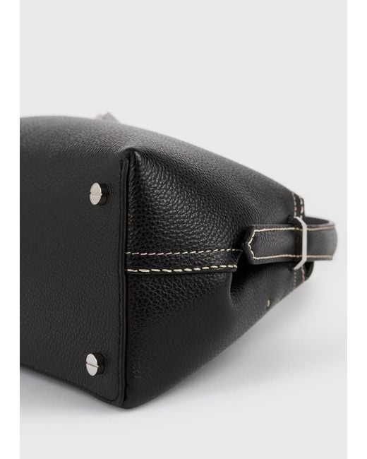 Totême  Black T-Lock Grained-Leather Shoulder