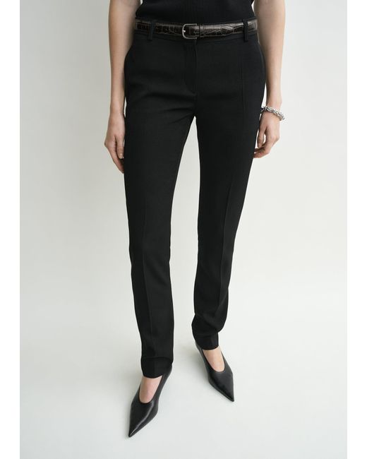 Totême Black Low-Waist Slim Evening Trousers
