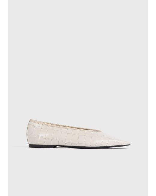 Totême  Natural Minimalist Croco-Embossed Ballerinas